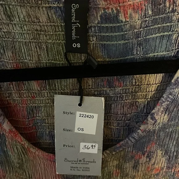 NWT Sacred Threads beautiful short sleeve sundress. OS-one size - Picture 3 of 5